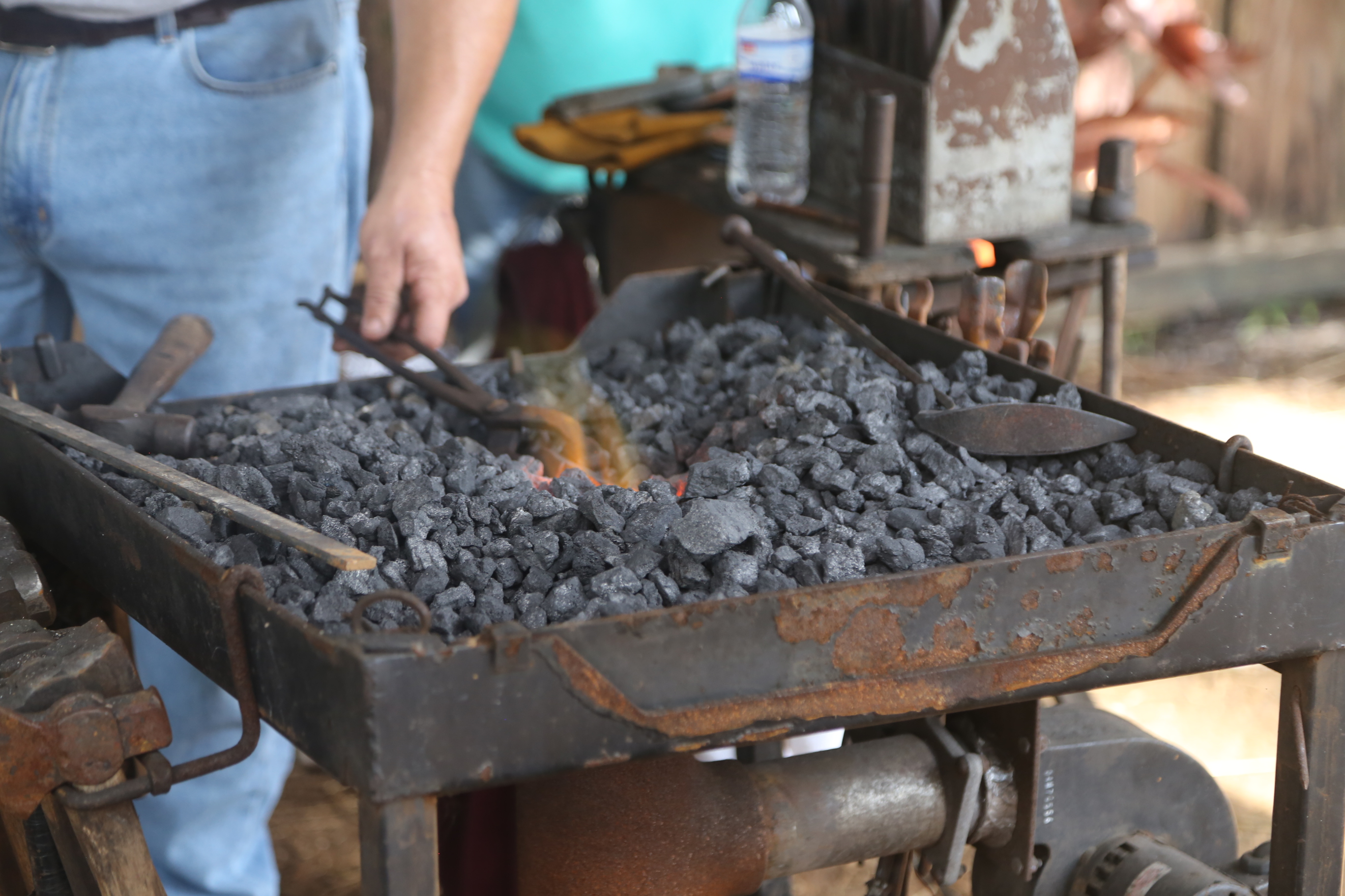 Blacksmith demonstration at the festival