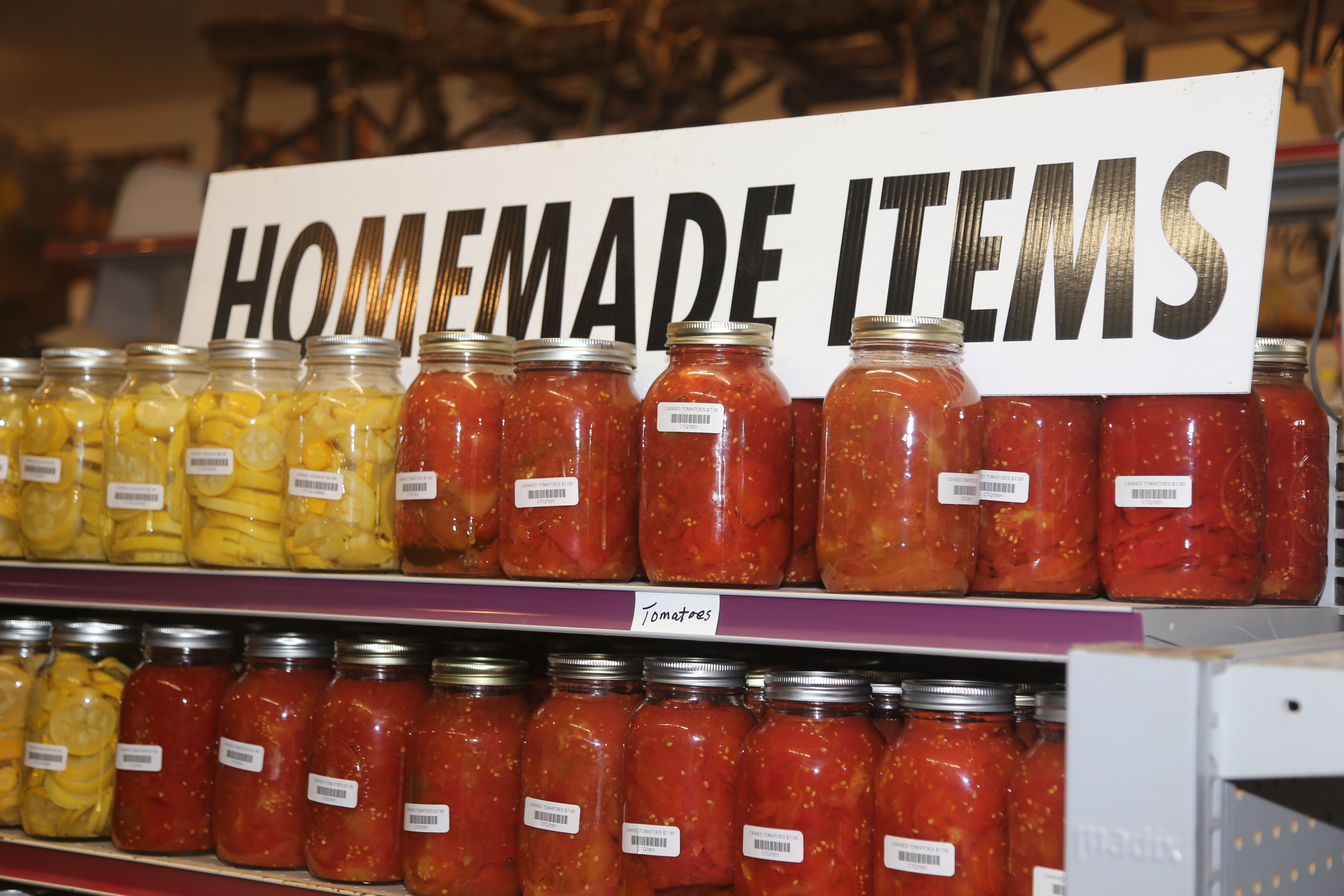 Homemade canning jars and preserves