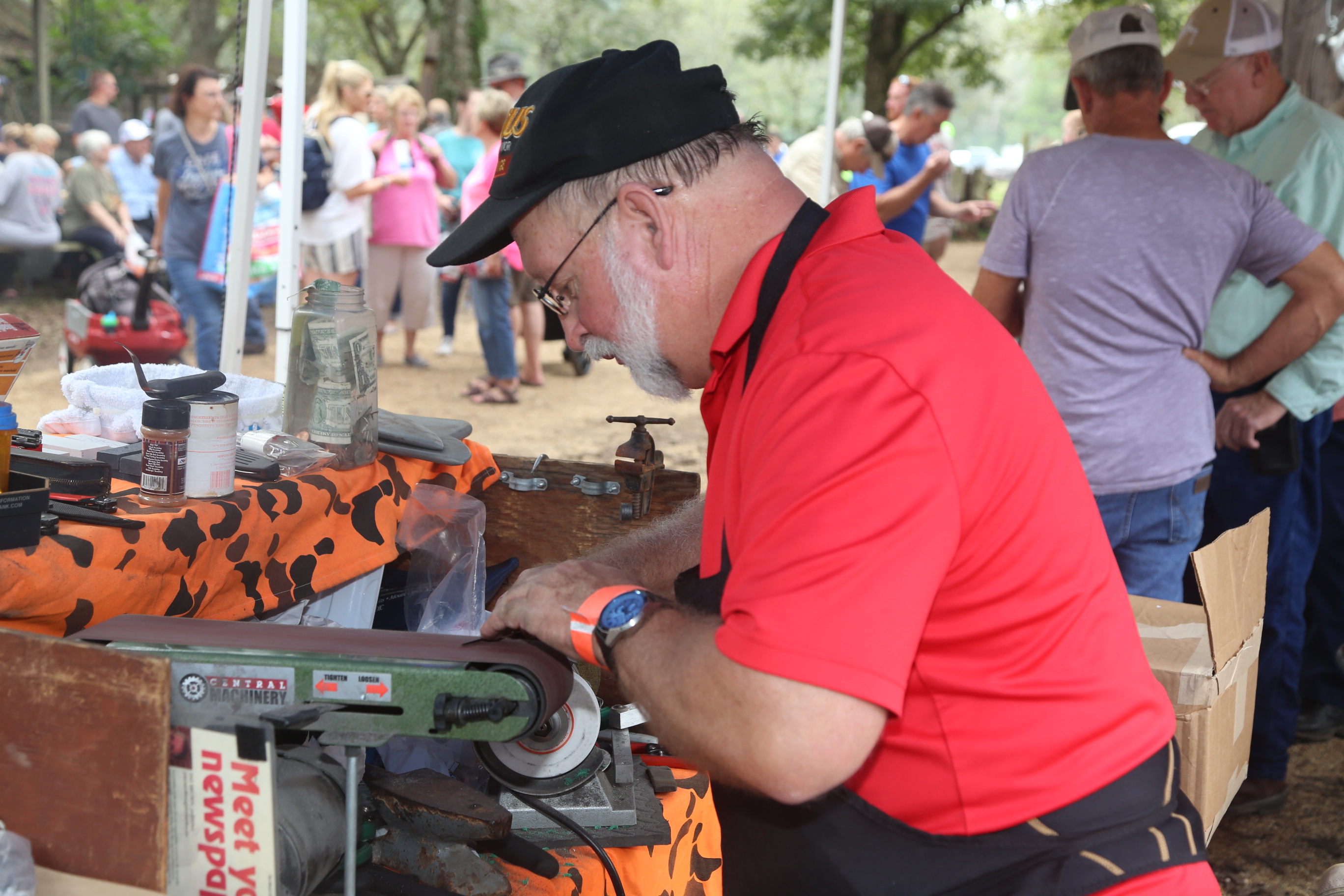 Knife sharpening demonstration