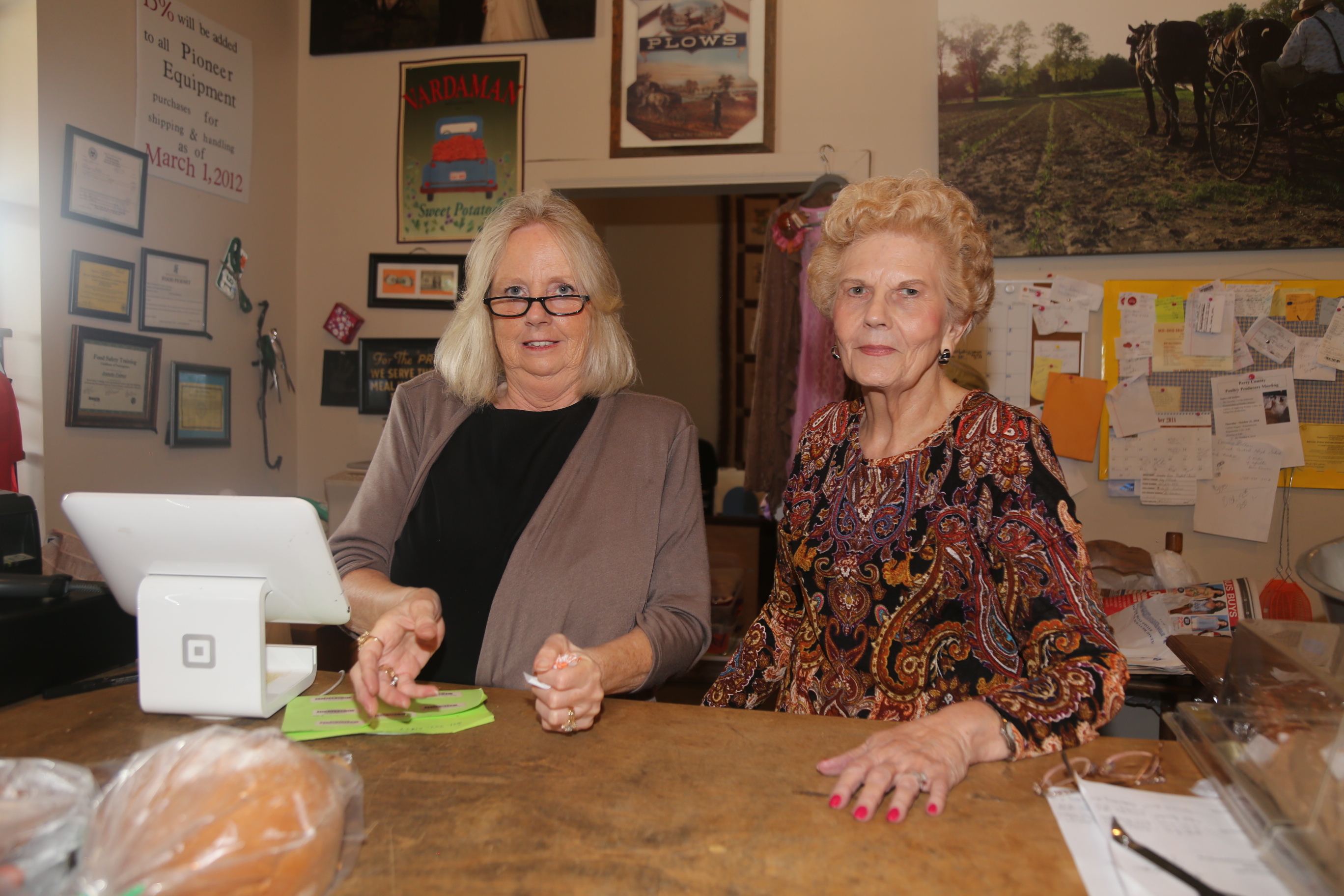 Fulmer's staff at the checkout counter