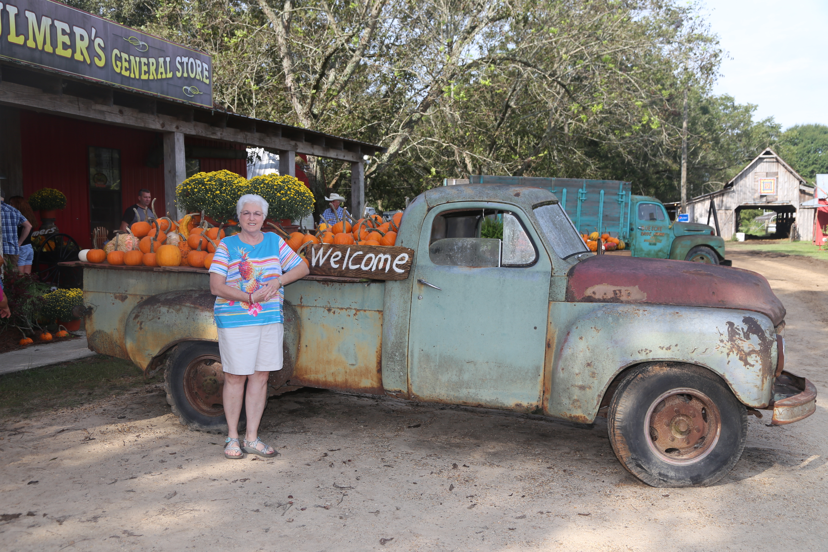 Fulmer's General Store sign and welcome truck